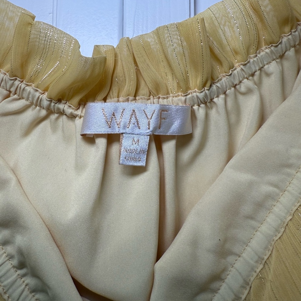 Wayf Yellow Strapless Ruffled Top - Picture 2 of 3